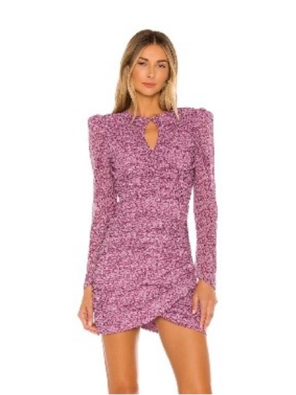 Revolve Fitted Long-Sleeve Pink floral Keyhole Mini Dress